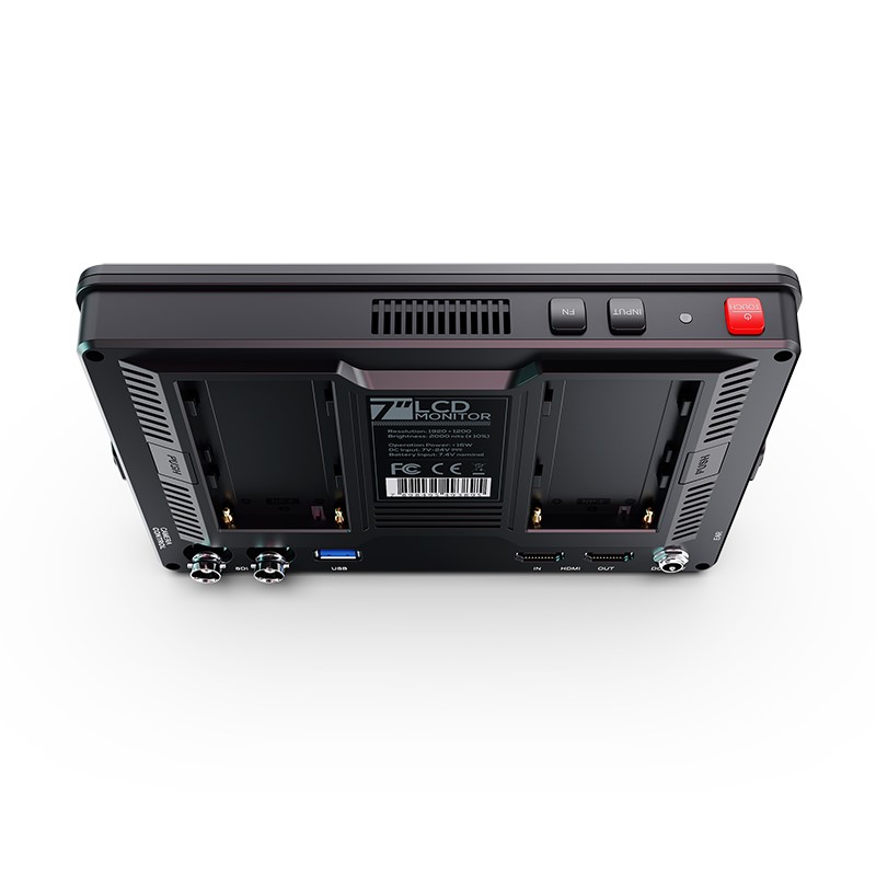DP 7 Zoll 2000 Nits Touch Feld-Monitor, Ansicht vorne hinten