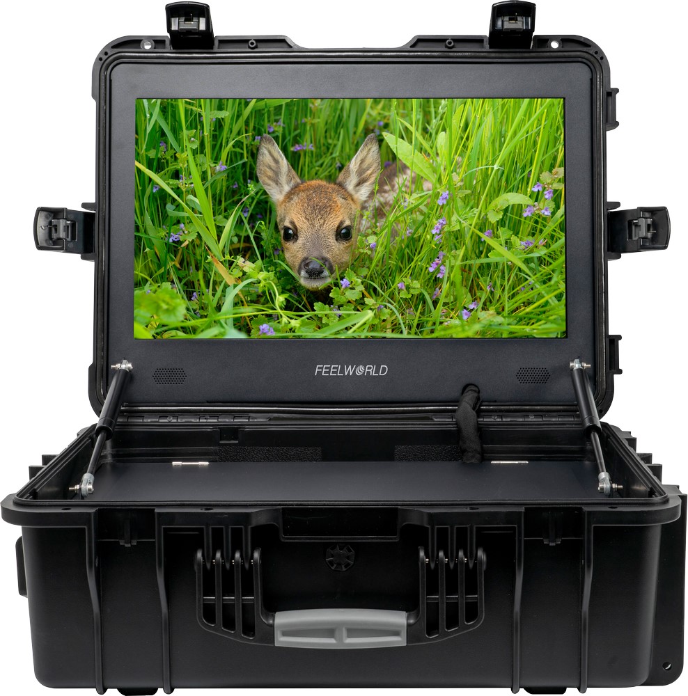 FEELWORLD 21,5" 1000 cdm² Feld-Monitor-Koffer-Set mit Stativ und 2 Akkus