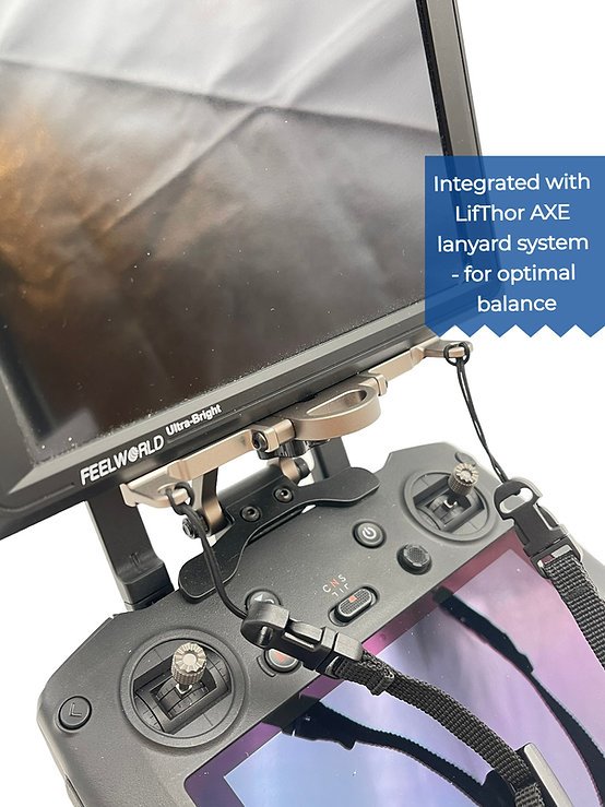 LifThor Monitorhalterung V2 für DJI RC Pro, mit Monitor an Controller vorne
