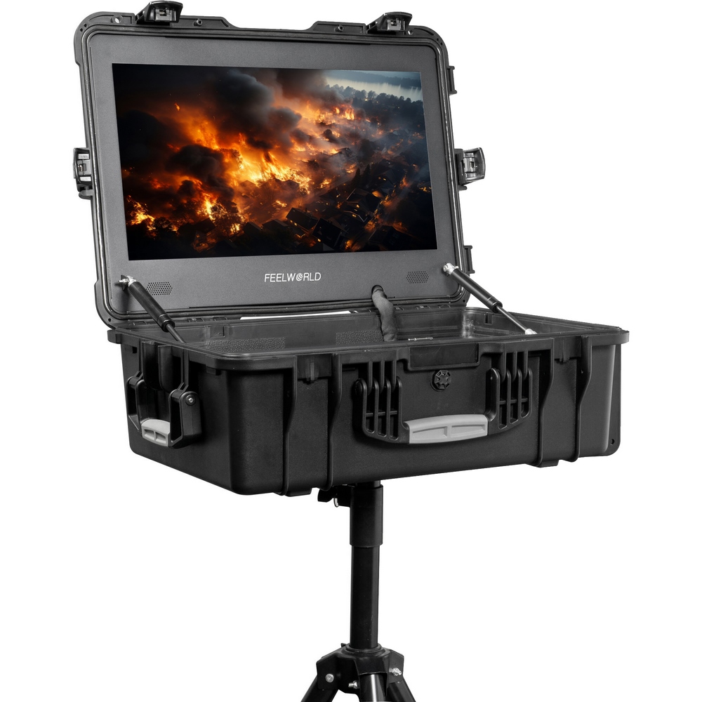 FEELWORLD 21,5" 1000 cdm² Feld-Monitor-Koffer-Set mit Stativ und 2 Akkus