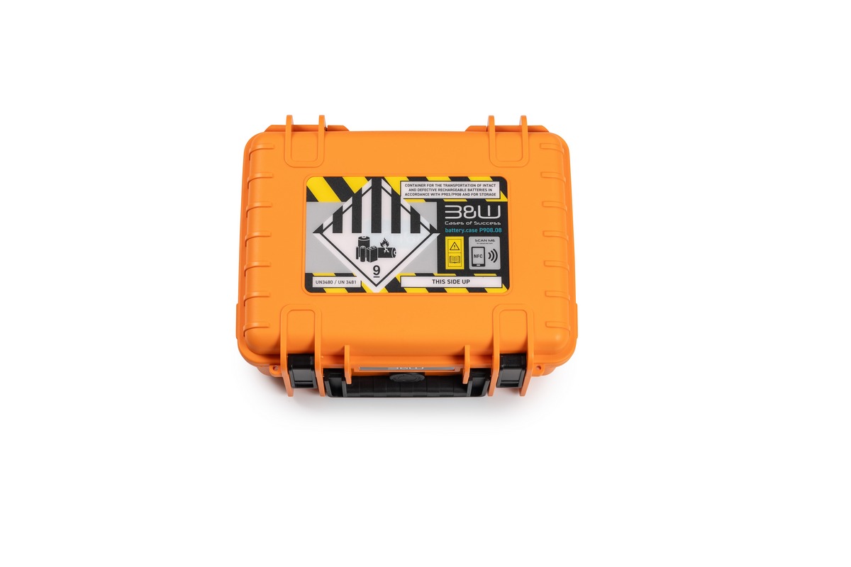 B&W | Akkutransportkoffer P908.08 orange (zertifiziert nach P903 und P908)