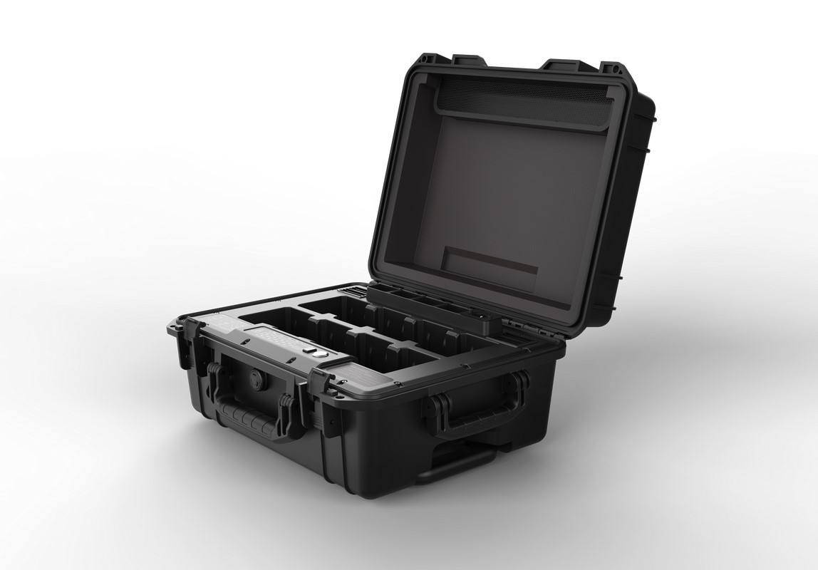Ladestation BS60 für DJI Matrice 300 - geöffnet, seitliche Ansicht
