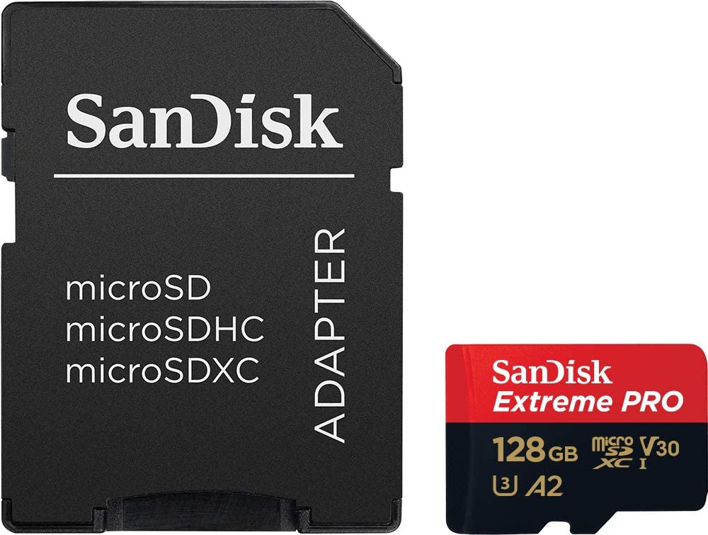SanDisk Extreme Pro MicroSDXC UHS-I Card 128GB, U3 A2 Class 10 - microSD mit Adapter