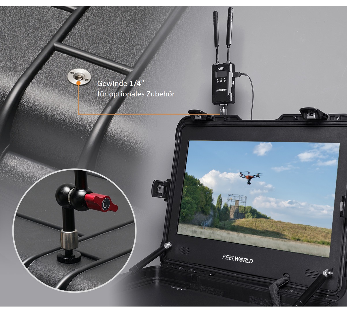 FEELWORLD 21,5" 1000 cdm² Feld-Monitor-Koffer