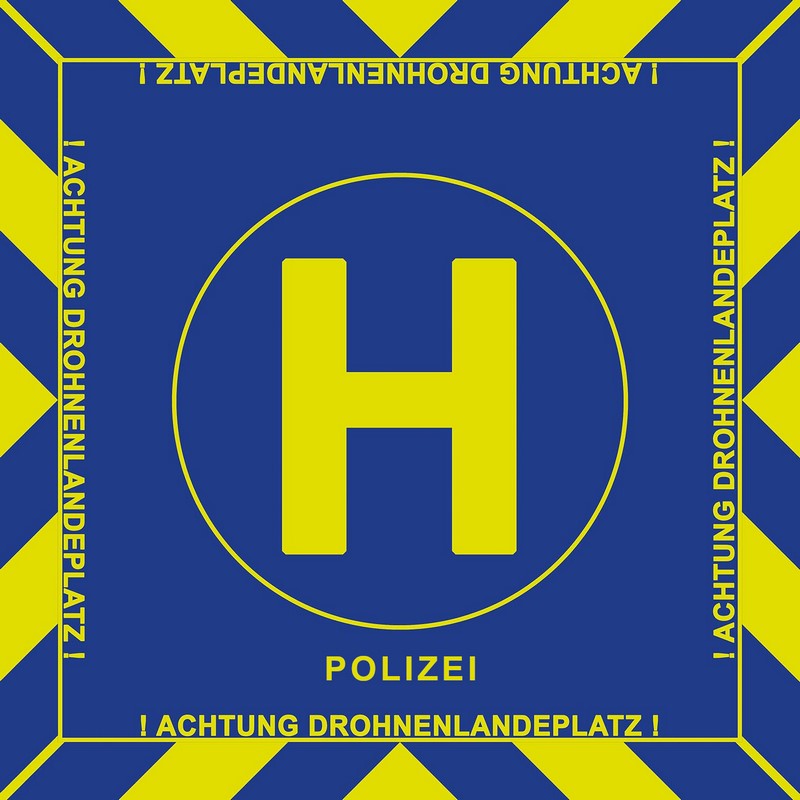 DP | BOS Drohnen Landeplatz Plane "POLIZEI" 150 x 150 cm