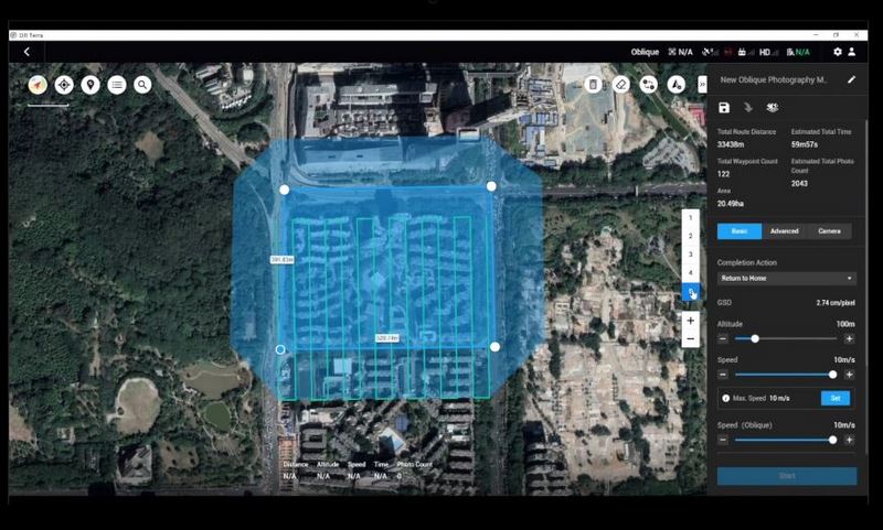 DJI Terra Pro - Kartierungen und Luftbildvermessungen - Flugroute