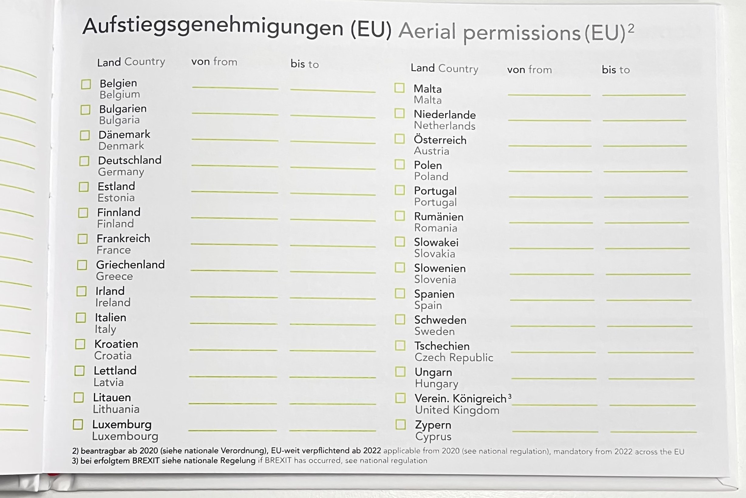 Flugbuch gemäß europäischen Richtlinien und neuer LuftVO - vom BVCP (3. Auflage)