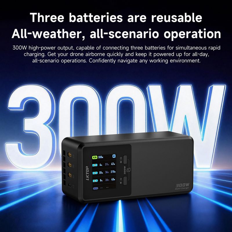 DJI Matrice 4D/4TD | LKTOP Ladegerät für 3 Akkus 300 Watt