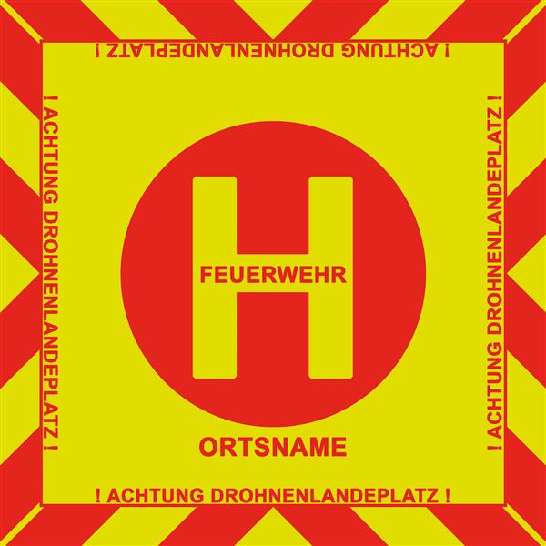 DP | BOS Drohnen Landeplatz Plane Individualisierbar 150 x 150 cm