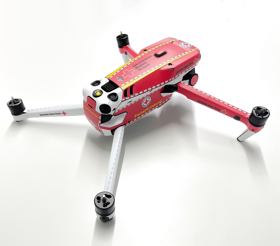 DJI Mavic 3 Enterprise | Drohnen-Folien-Set DRK, Ansicht oben seitlich