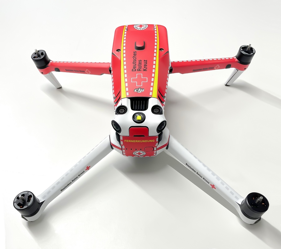 DJI Mavic 3 Enterprise | Drohnen-Folien-Set DRK, Ansicht oben hinten