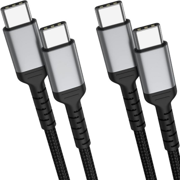 Schnellladekabel 2er Pack USB-C auf USB-C Nylon Kabel (geflochten) 60 W - 2 m
