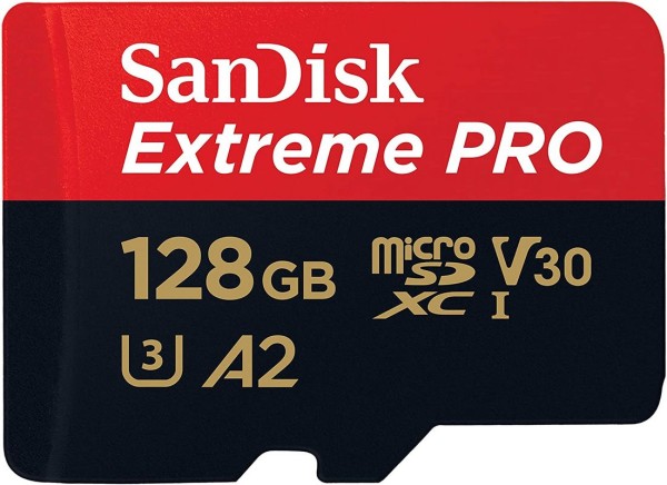 SanDisk Extreme Pro MicroSDXC UHS-I Card 128GB, U3 A2 Class 10