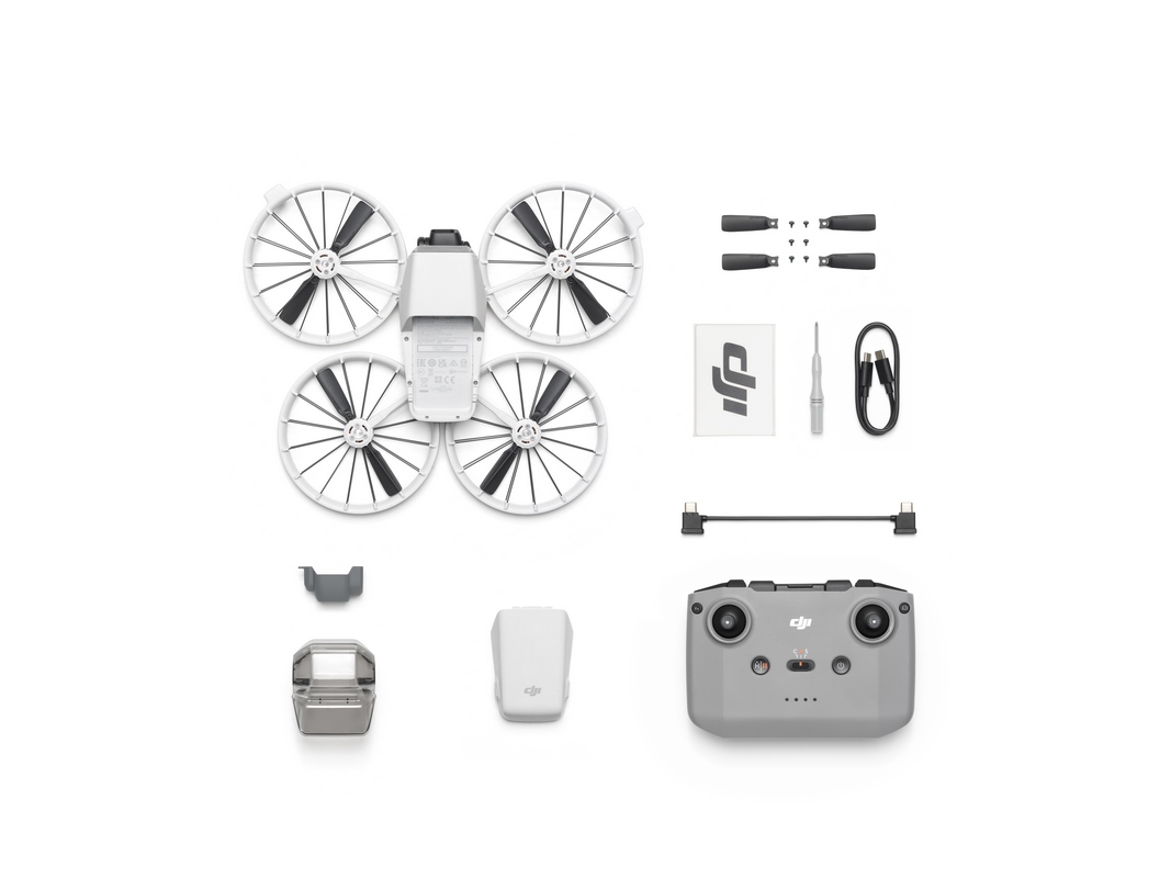 DJI Flip mit DJI RC-N3, Flugakku, Ersatzpropellern und Kabeln